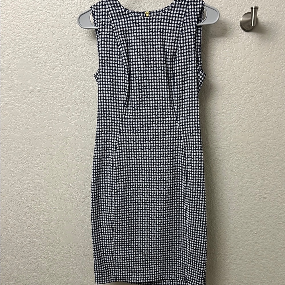 Chic Navy and White Checkered Dress